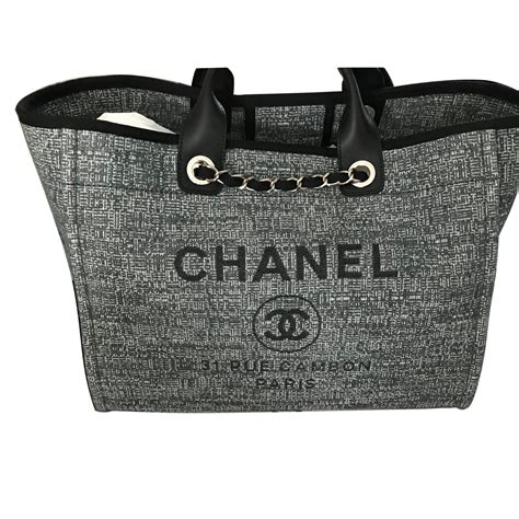 sac chanel deauville gris|Chanel deauville wool bags.